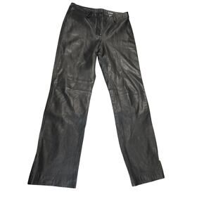 Vintage Black Soft Quality Leather Pants 30" Inseam Women's Size 6 Biker Rock